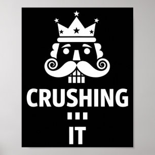 Christmas Crushing It Nutcracker - Funny Retro Ugl Poster