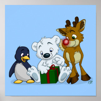 Christmas Cubs Poster
