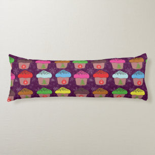 Christmas cup cakes body pillow
