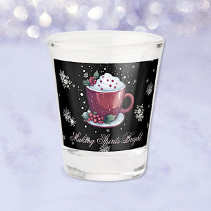 Christmas Cup of Hot Chocolate   Black Shot Glass