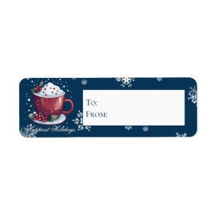 Christmas Cup of Hot Chocolate   Blue Gift