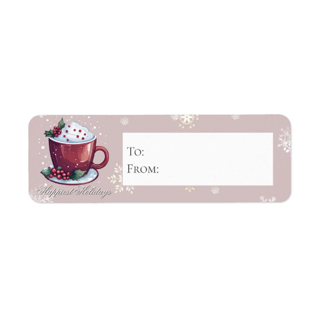 Christmas Cup of Hot Chocolate | Blush Pink Gift (Front)