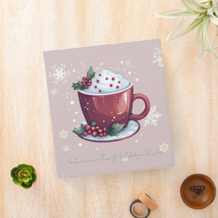 Christmas Cup of Hot Chocolate Blush Pink Recipe Binder