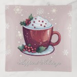 Christmas Cup of Hot Chocolate | Blush Pink Trinket Trays<br><div class="desc">Add a touch of festive charm to your holiday decor with this beautifully designed Blush Pink Christmas Cup of Hot Chocolate Trinket Tray, featuring a cozy watercolor cup of Christmas hot chocolate surrounded by delicate snowflakes and sprigs of holly berries. The cheerful message Happiest Holidays is written in elegant script,...</div>