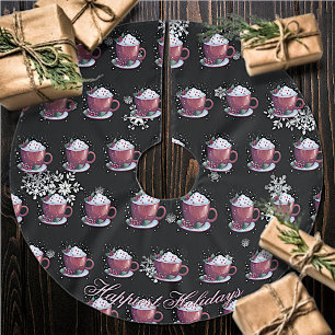 Christmas Cup of Hot Chocolate Brushed Polyester Tree Skirt