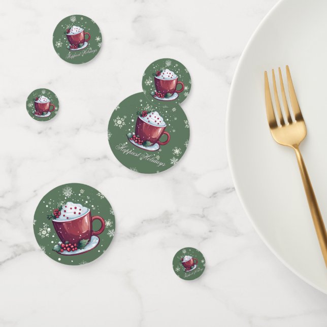 Christmas Cup of Hot Chocolate | Green Confetti (Group)