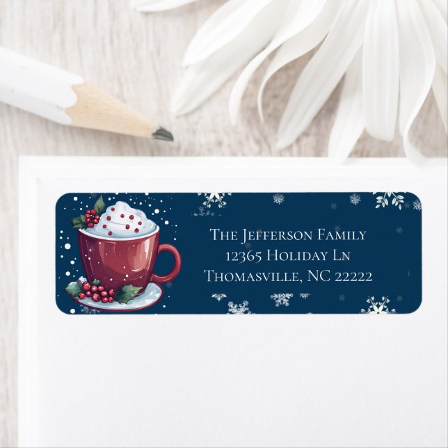 Christmas Cup of Hot Chocolate Personalized Blue (Insitu)