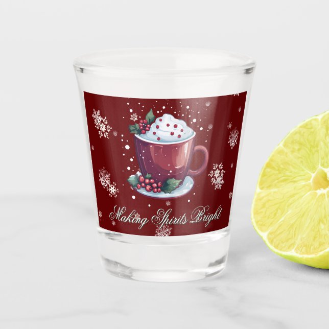 Christmas Cup of Hot Chocolate | Red Shot Glass