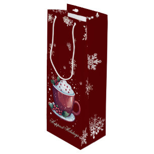 Christmas Cup of Hot Chocolate Red Wine Gift Bag
