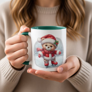 Christmas cup with skating bear 