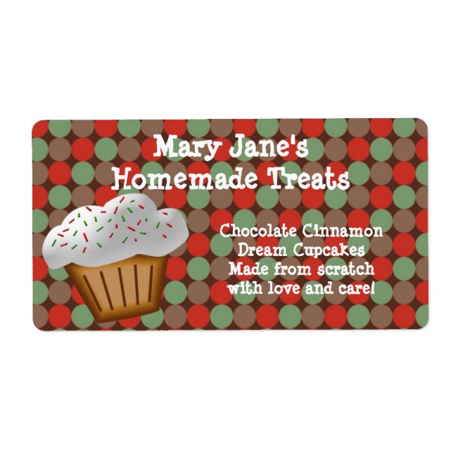 Christmas Cupcake Custom Label (Front)