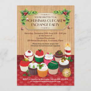 Christmas Cupcake Exchange Party Invitation