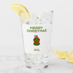 Christmas Cupcake Glass Tumbler