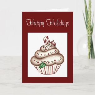 Christmas Cupcake Greeting Card Invitation