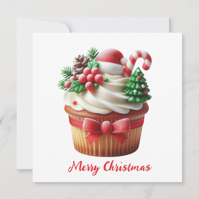 Christmas Cupcake Holiday Card (Front)