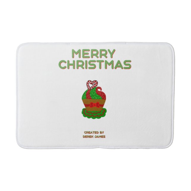 Christmas Cupcake Medium Bath Mat (Front)