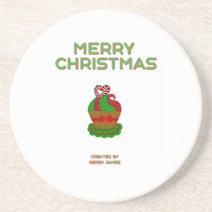 Christmas Cupcake Sandstone Coaster
