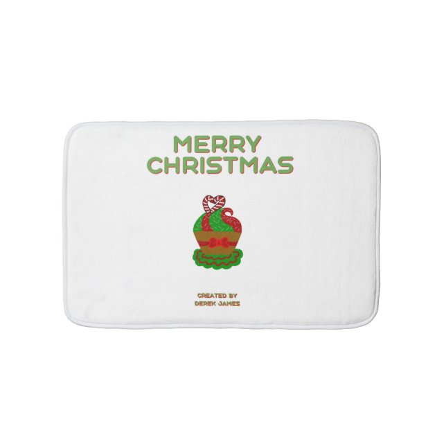Christmas Cupcake Small Bath Mat (Front)