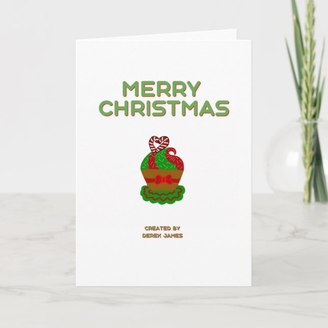 Christmas Cupcake Standard-Size Greeting Card (Front)