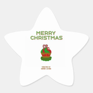 Christmas Cupcake Star Sticker