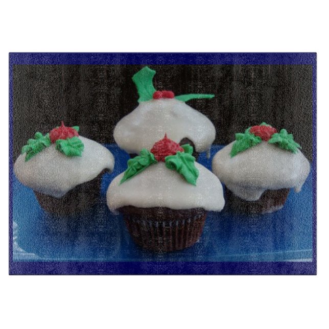 Christmas Cupcakes Cutting Board (Front)