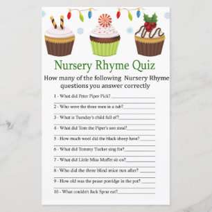 christmas cupcakes Nursery Rhyme Quiz baby shower