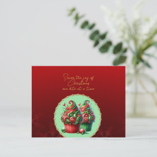 Christmas Cupcakes Savor the Joy Postcard