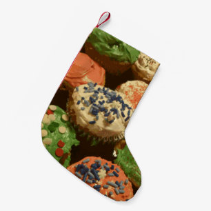 Christmas Cupcakes with Sprinkles Small Christmas Stocking