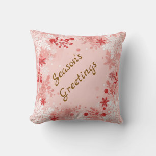 Christmas Cushions Pink Snowflake Personalised