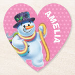 Christmas custom coaster Snowman winter wonderland<br><div class="desc">Christmas custom coaster Snowman winter wonderland
Amidst sparkling stars and falling snow this winking snowman helps add magic and warmth to a cozy Christmas Eve.
Please see the other gifts and items featuring this image.</div>