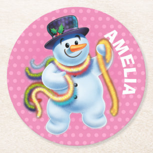 Christmas custom coaster Snowman winter wonderland