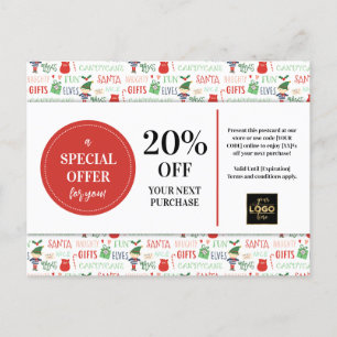 Christmas Custom Coupon Discount  Postcard