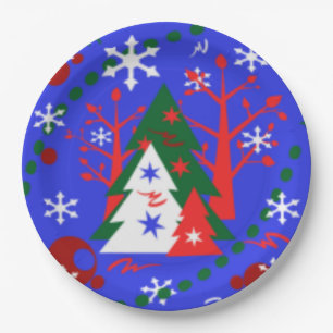 Christmas Custom Designer Paper Plates - Gifts