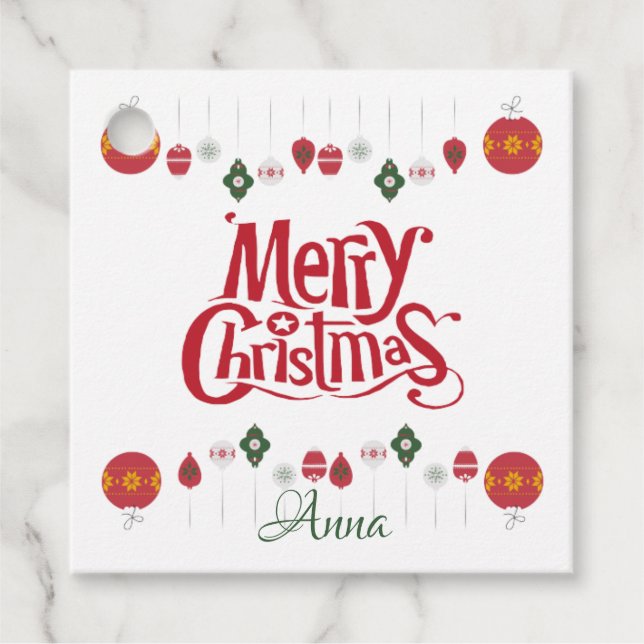 Christmas Custom Gifts Favour Tags (Front)