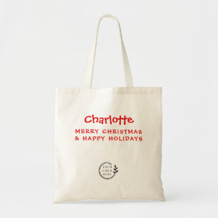 Christmas Custom Name Company Logo Budget Business Tote Bag