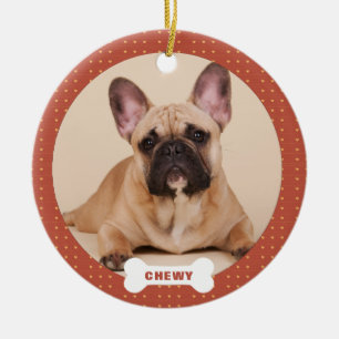 Christmas Custom Pet Photo Hearts Ceramic Ornament