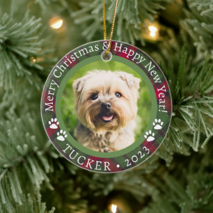 Christmas Custom Pet Photo Name Year Ornament