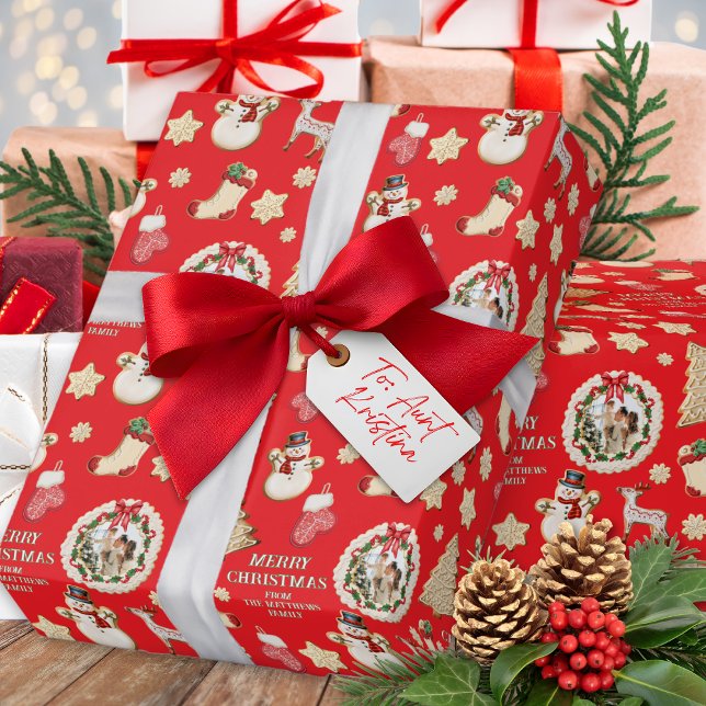 Christmas Custom Photo & From Name Cookie Wrapping Paper (Creator Uploaded)