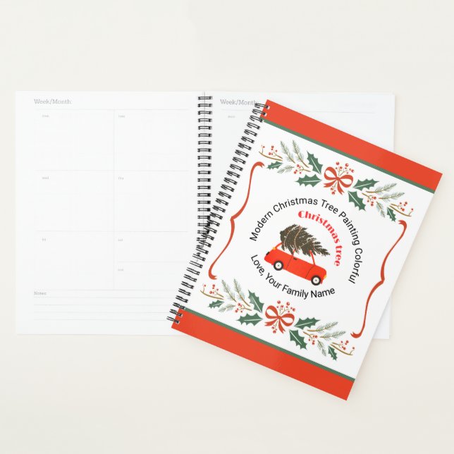  Christmas Custom Text Personalized Holiday Design Planner (Display)