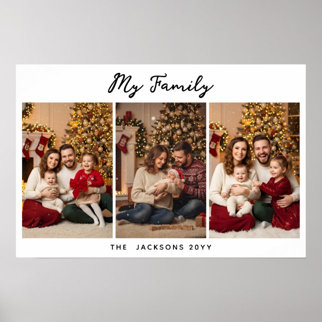 Christmas Custom Three Photos Poster (Front)