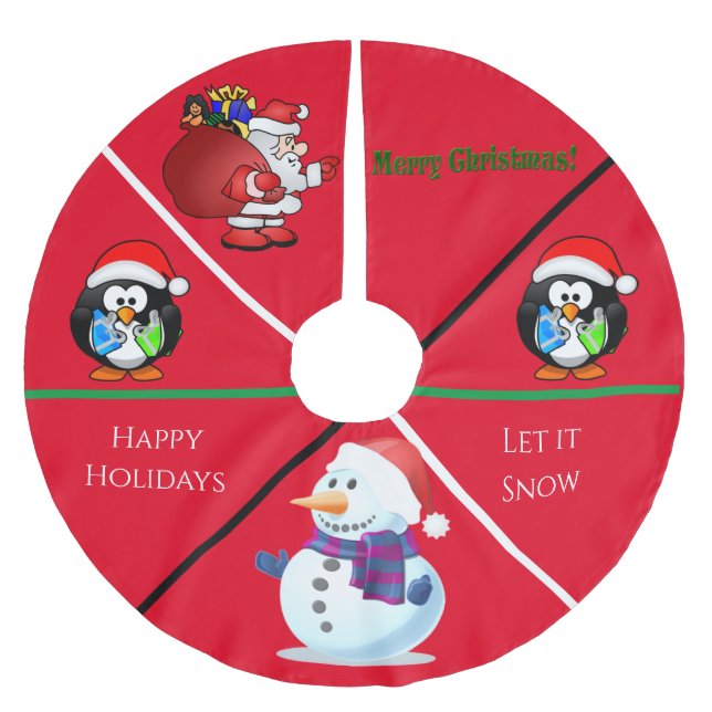 Christmas custom tree skirt. brushed polyester tree skirt (Front)