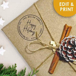 Christmas Customizable Message from Family Rubber Stamp