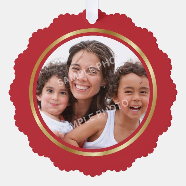 Christmas Customizable Photo Paper Ornament Card (Front)