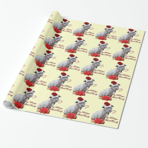 Christmas  customizeable pitbull  wrapping paper
