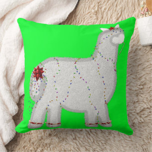 Christmas Cute Alpaca Feliz Navidad Throw Pillow