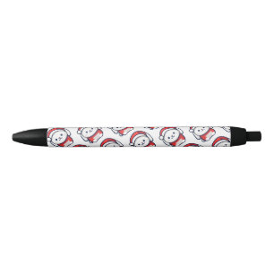 Christmas Cute Bunny in Santa hat Black Ink Pen
