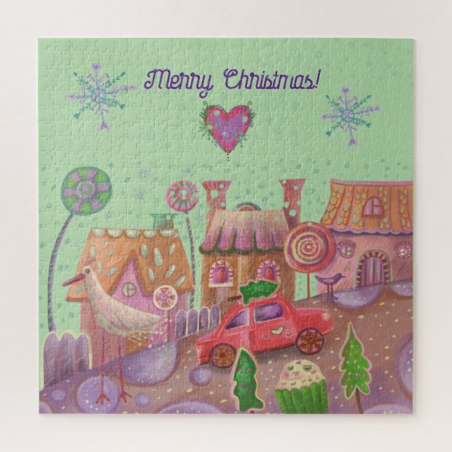 christmas  cute car jigsaw puzzle (Vertical)