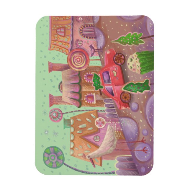 christmas  cute car magnet (Vertical)