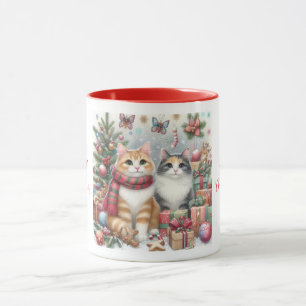 Christmas cute cats mug