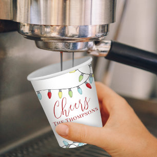 Christmas Cute Cheers Colourful String Lights Paper Cups